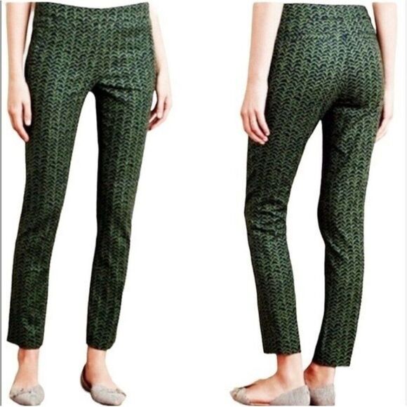 Cartonnier Charlie green chevron boho 2 ankle pants - Picture 1 of 4